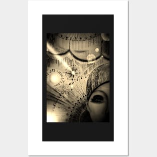 sepia supernova pierrot performer by Jackie Smith ,House of Harlequin Posters and Art